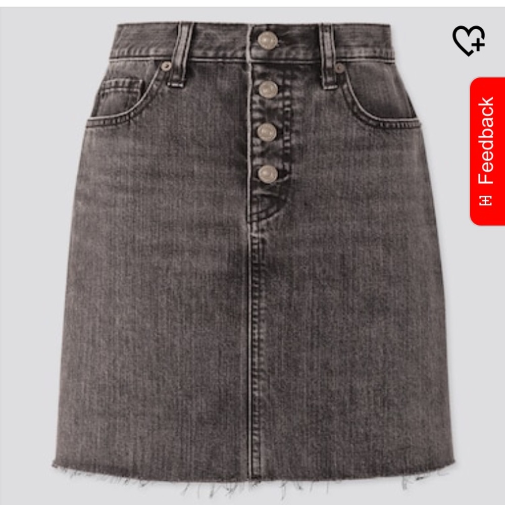 NWT Faded Black Denim Skirt